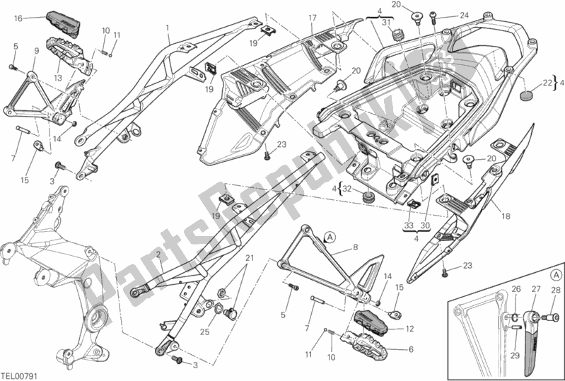Wszystkie części do Rama Tylna Komp. Ducati Multistrada 1200 S GT USA 2013